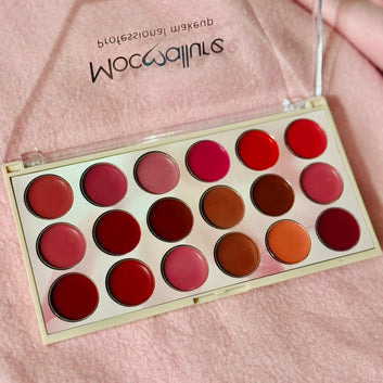 Moccallure 18-Color Lipstick Palette – Long-Lasting Hydrating Lip Kit